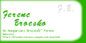 ferenc brocsko business card